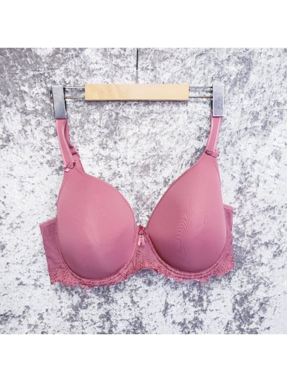 Fit Fully Yours Full Coverage Elise Underwire Bra Pink Lace Lingerie 34G - Picture 5 of 11